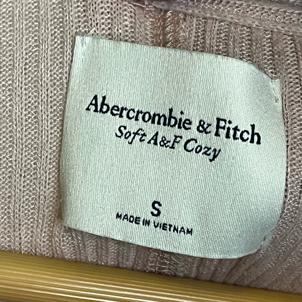 Abercrombie & Fitch Women’s S Pinky Nude Lightweight Cardigan Sweater Front Knot - Picture 4 of 8